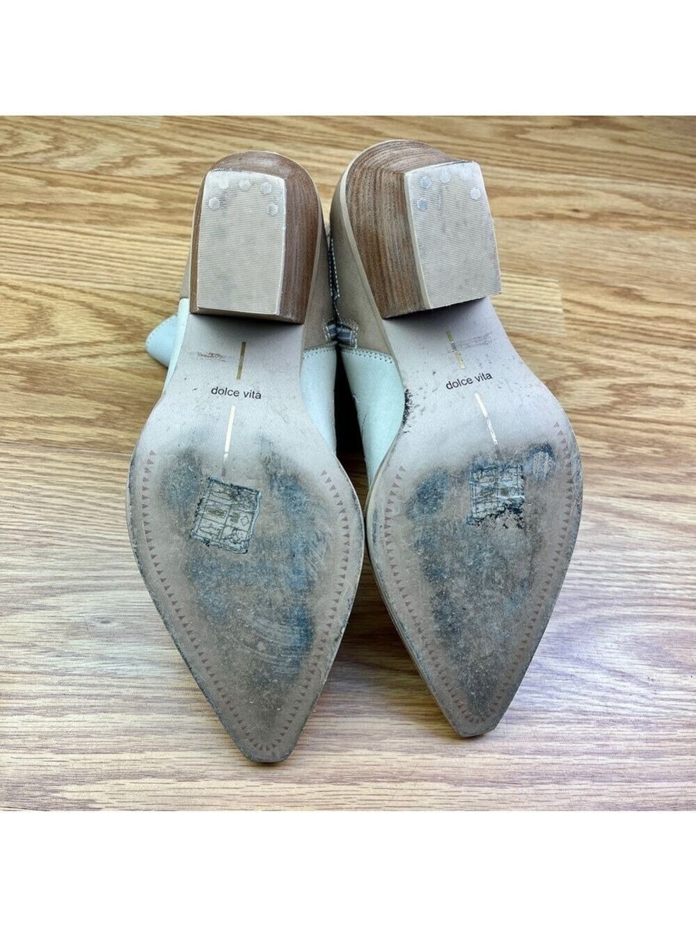 Like New Dolce Vita Ramson Cream Tan Leather Western Cowgirl Short Boots 8.5 - Picture 10 of 10